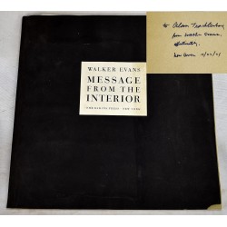 Message from the Interior (Signed by Walker Evans to Alan Trachtenberg)